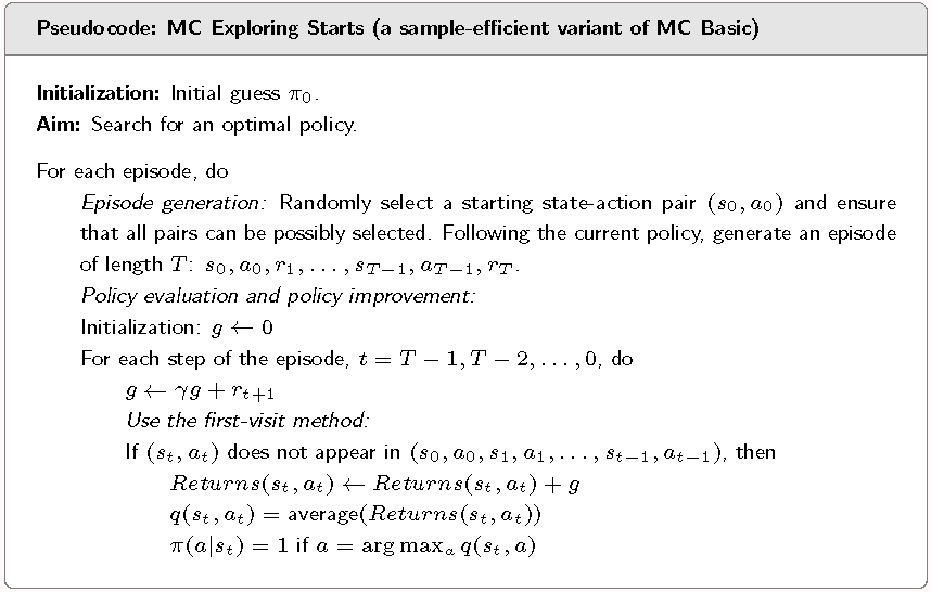 MC exploring starts